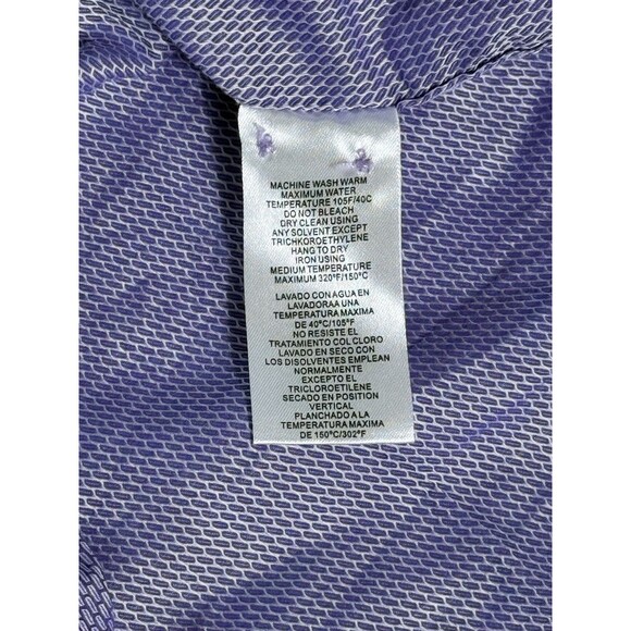 Robert Graham Dress Shirt Men’s 15 33/33 S Tailored Fit Purple Geometric - Picture 7 of 8